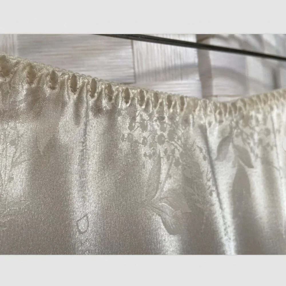 VTG Christian Dior Saks Fifth Avenue Ivory Satin Slip Skirt Size L - Picture 6 of 7